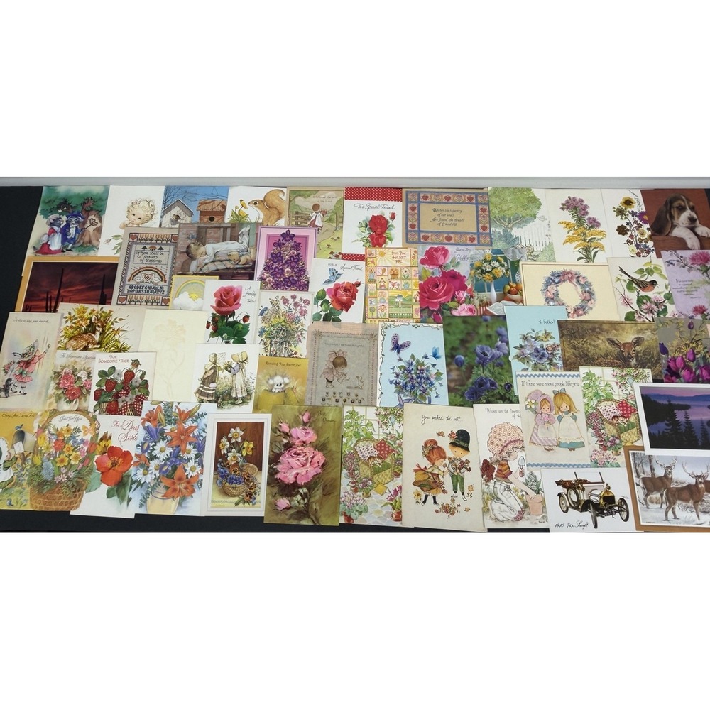 Vintage Thinking of You Cards Fronts ONLY Scrapbooking Crafts Lot of 50+
